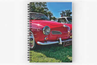 Classic cars on spiral bound note books